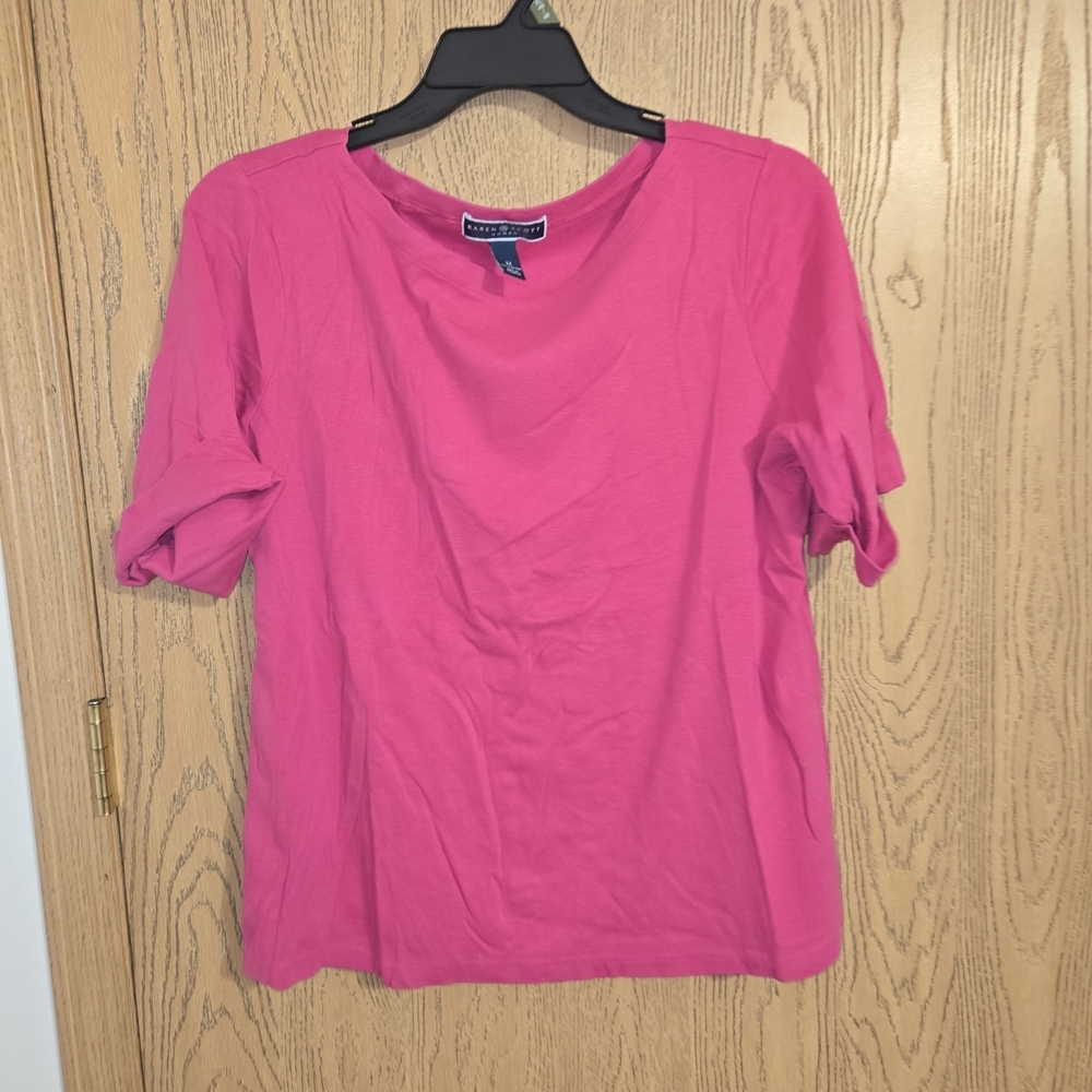 Karen Scott Fuchsia Short Sleeve Tee